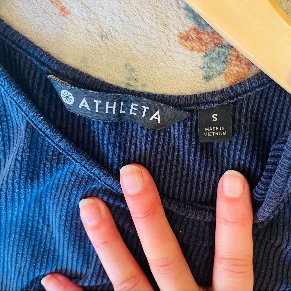 Athleta Sunkissed Navy Ribbed Tank Midi Dress - Picture 5 of 7